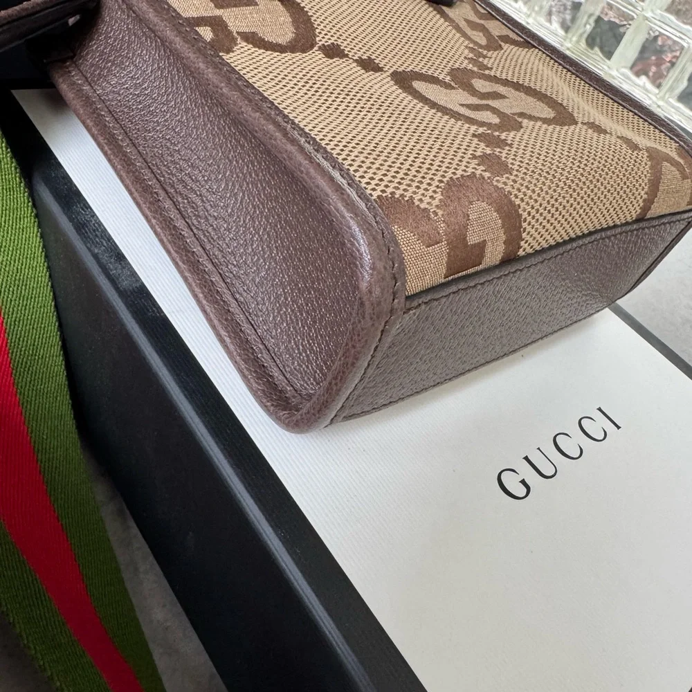 Gucci Vertical Tote Jumbo GG Canvas Mini crossbody bag - Picture 10 of 11